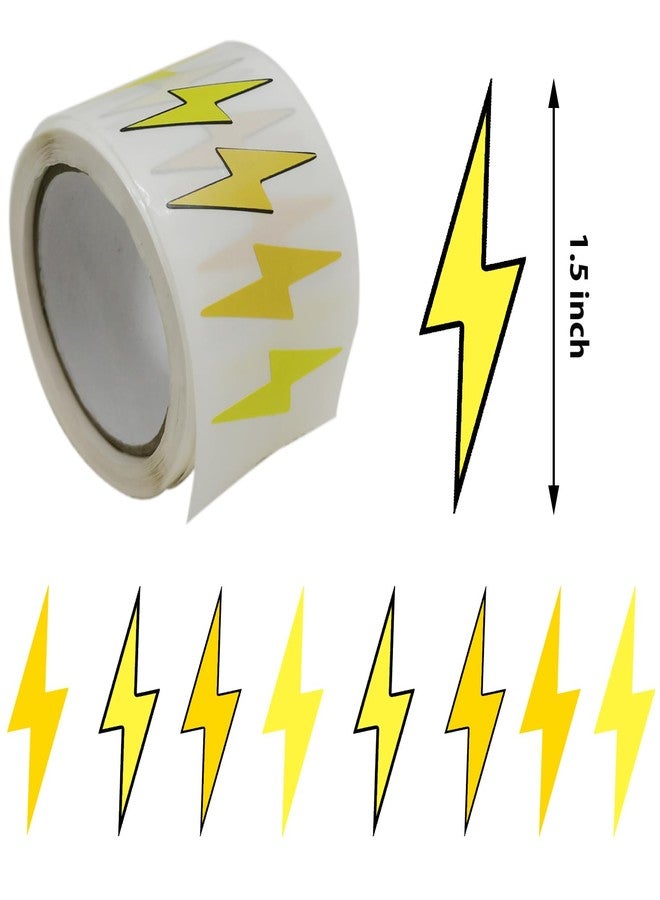 PIBIPAID 500 Pcs Lightning Bolt Roll Stickers,Flash Weather Birthday Party Favors Supplies Decorations Goodie Bag Stuffers Prize Labels - Image 2